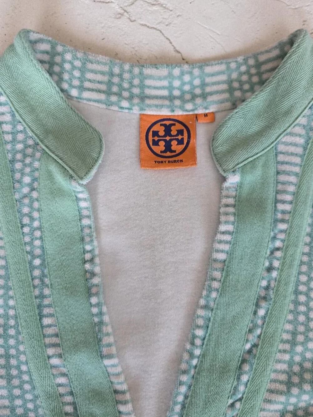 Tory Burch Swim Cover Up Tunic Seafoam Green 100% Cotton Beach Resort Size M - Picture 10 of 17